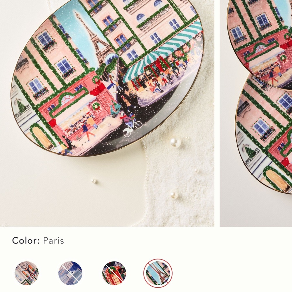 Paris Holiday in the City Stoneware Platter by Anthropologie - Picture 5 of 6